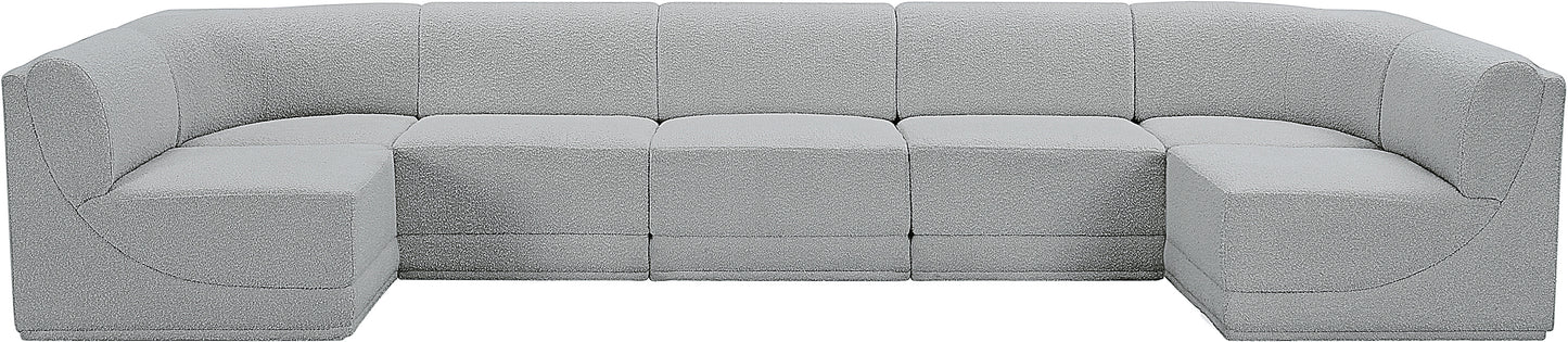 rudy grey boucle fabric modular sectional sec7a