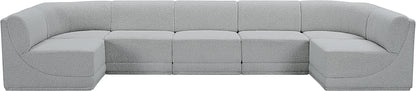 Rudy Grey Boucle Fabric Modular Sectional Sec7A