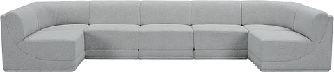 Rudy Grey Boucle Fabric Modular Sectional Sec7A
