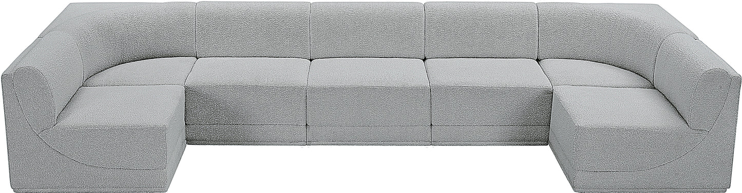 rudy grey boucle fabric modular sectional sec7a