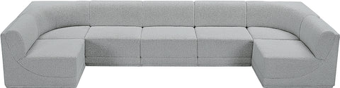 Rudy Grey Boucle Fabric Modular Sectional Sec7A