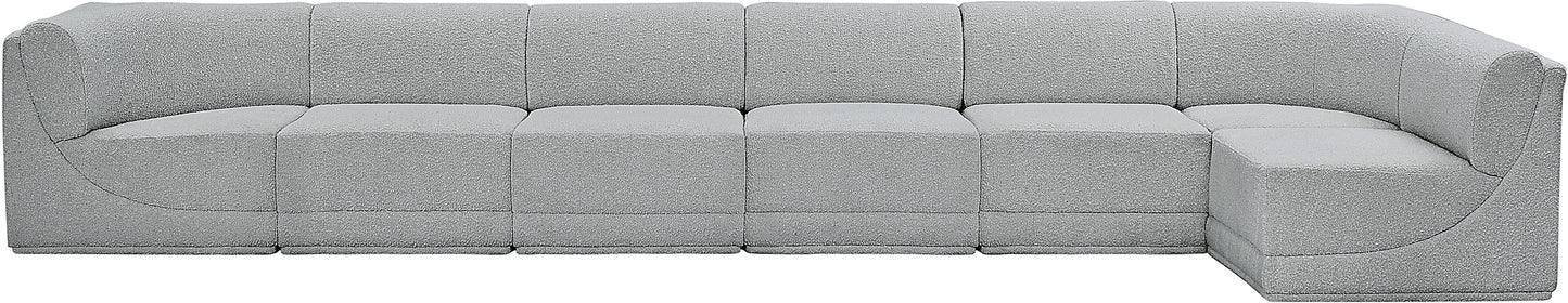 rudy grey boucle fabric modular sectional sec7b