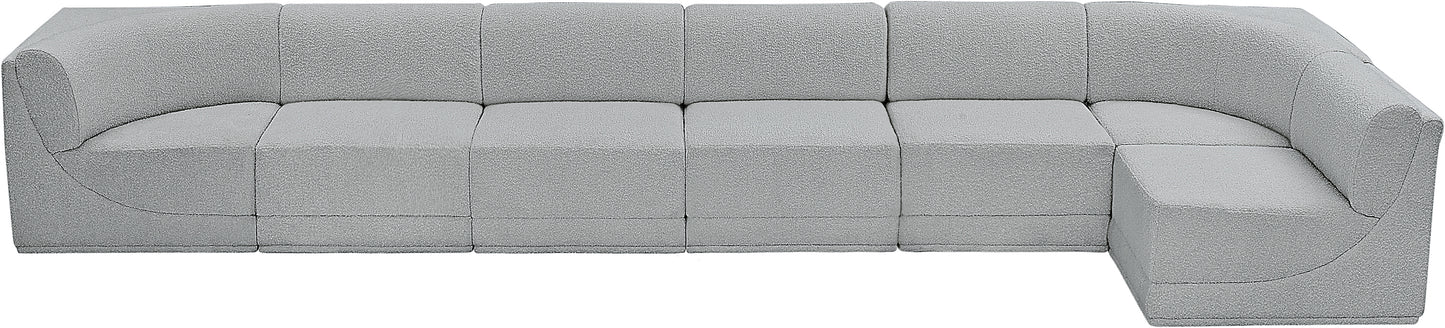 rudy grey boucle fabric modular sectional sec7b