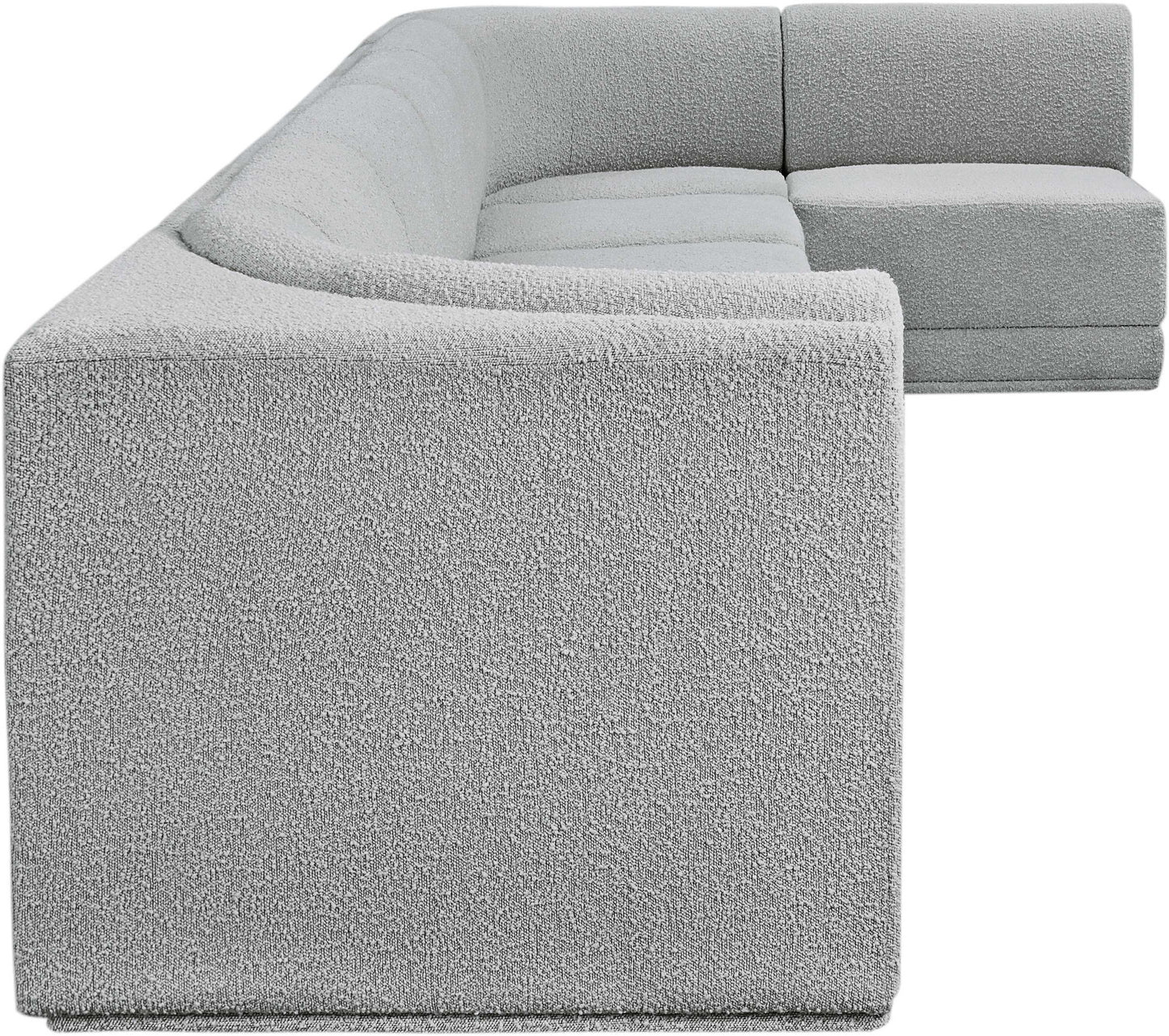 rudy grey boucle fabric modular sectional sec7b