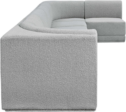 Rudy Grey Boucle Fabric Modular Sectional Sec7B