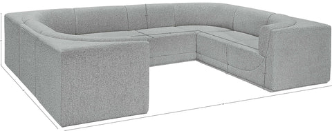 Estelle Grey 128 Boucle Fabric Upholstered Modular Sectional, 8-Piece