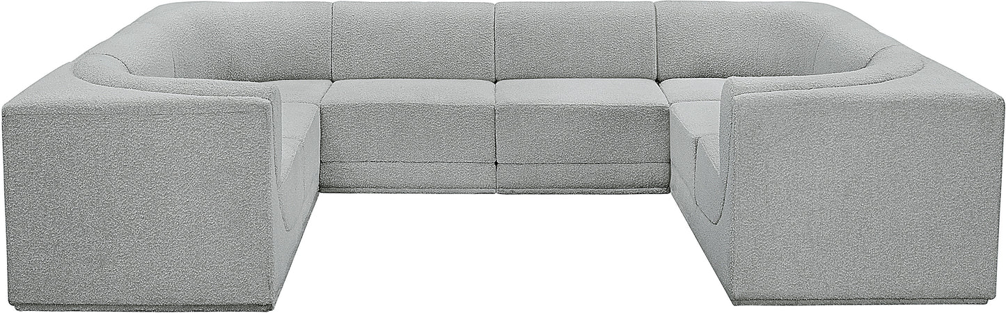 rudy grey boucle fabric modular sectional sec8a