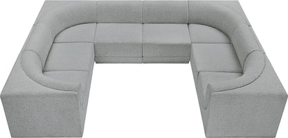 Rudy Grey Boucle Fabric Modular Sectional Sec8A