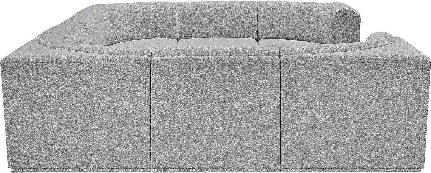 rudy grey boucle fabric modular sectional sec8a