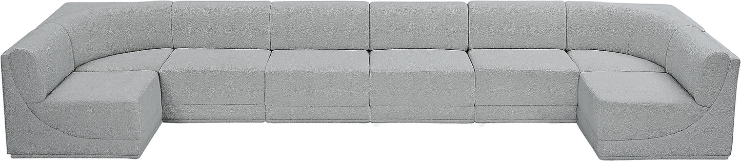 rudy grey boucle fabric modular sectional sec8b