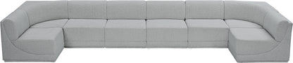 Rudy Grey Boucle Fabric Modular Sectional Sec8B