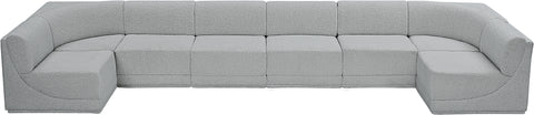 Rudy Grey Boucle Fabric Modular Sectional Sec8B