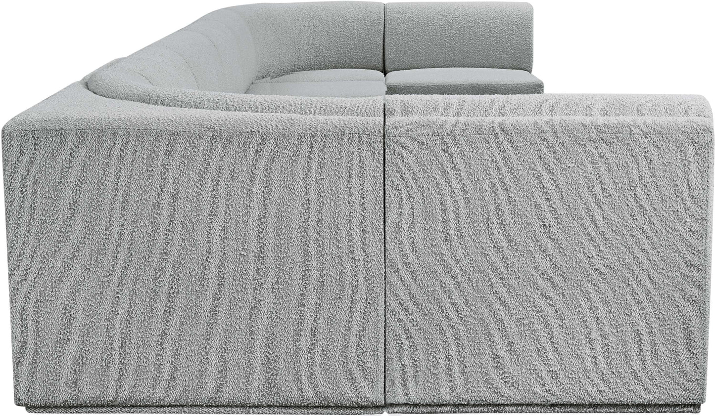 rudy grey boucle fabric modular sectional sec8b