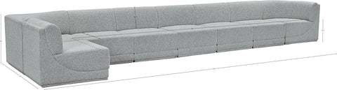 Estelle Grey 218 Boucle Fabric Upholstered Modular Sectional, 8-Piece
