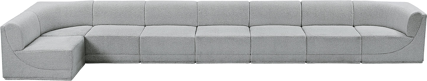 rudy grey boucle fabric modular sectional sec8c