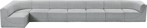 Rudy Grey Boucle Fabric Modular Sectional Sec8C