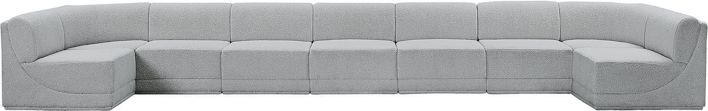 rudy grey boucle fabric modular sectional sec9a