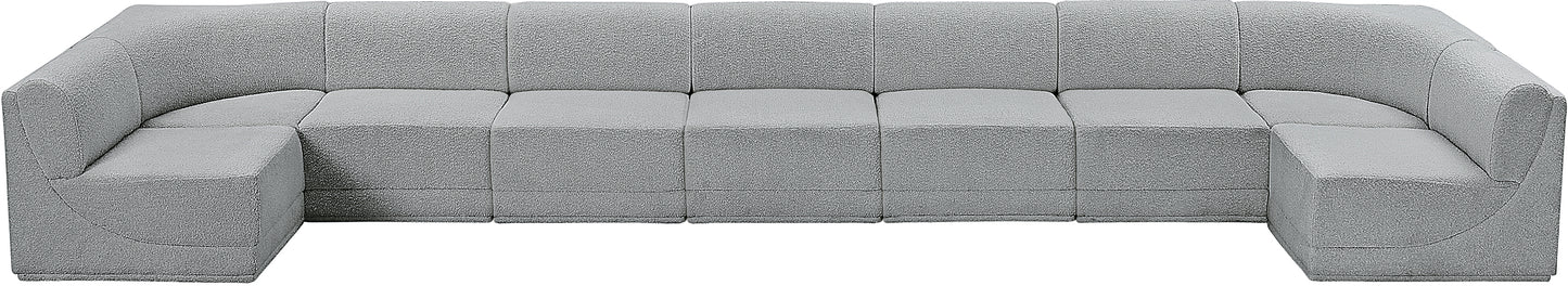 rudy grey boucle fabric modular sectional sec9a