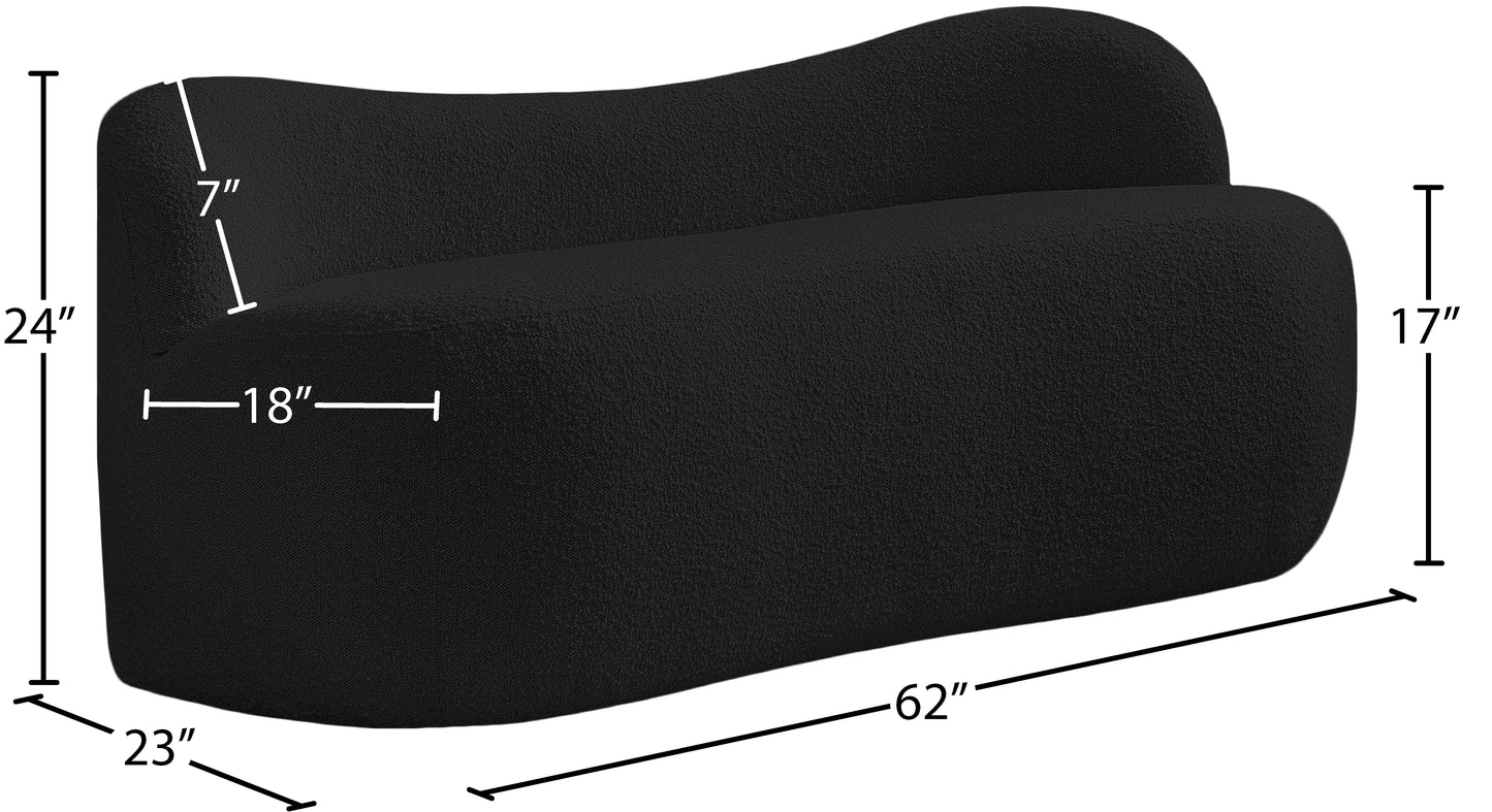 royce black boucle fabric bench black