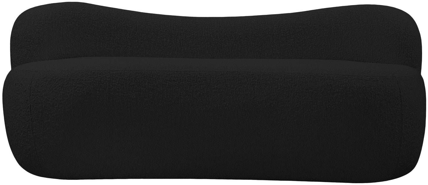 royce black boucle fabric bench black