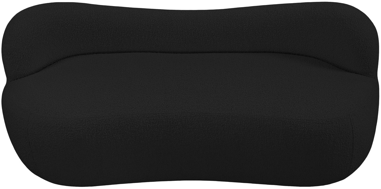 royce black boucle fabric bench black