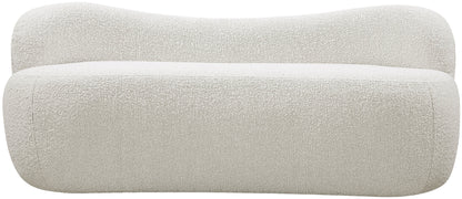 Royce Cream Boucle Fabric Bench Cream