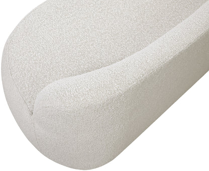 Royce Cream Boucle Fabric Bench Cream