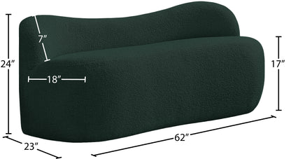 Royce Green Boucle Fabric Bench Green