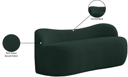 Royce Green Boucle Fabric Bench Green