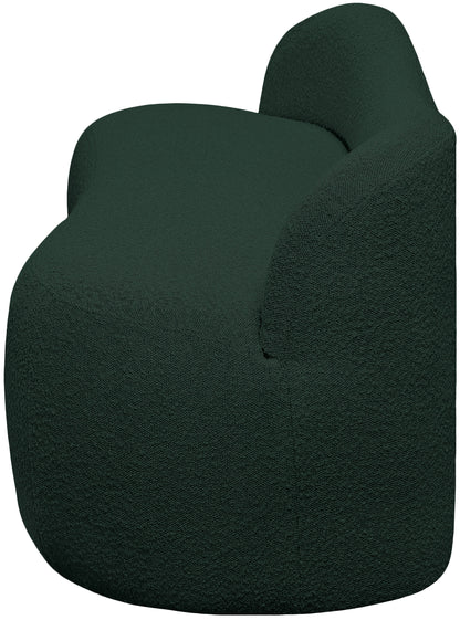 Royce Green Boucle Fabric Bench Green