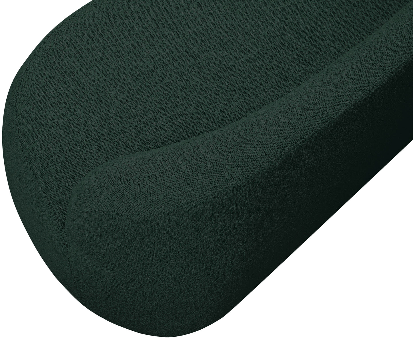 royce green boucle fabric bench green