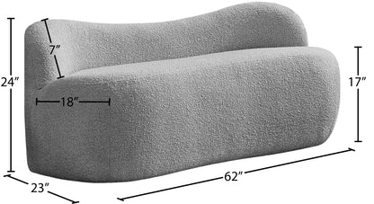 Royce Grey Boucle Fabric Bench Grey