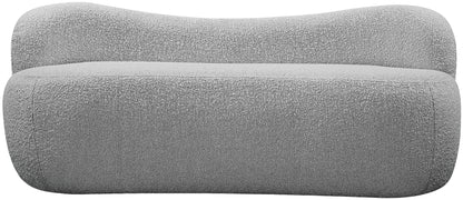 Royce Grey Boucle Fabric Bench Grey