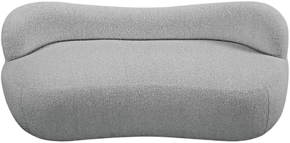 Royce Grey Boucle Fabric Bench Grey