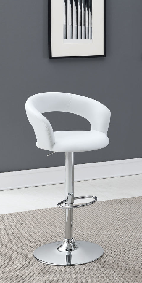 Francesca 29" Adjustable Height Bar Stool White and ChromeWhite