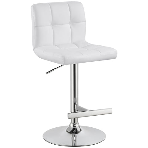 Cedric Upholstered Adjustable Bar Stool White (Set of 2)White