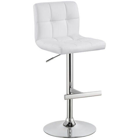 Cedric Upholstered Adjustable Bar Stool White (Set of 2)White