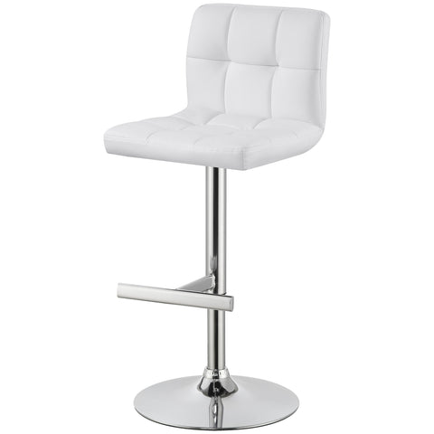 Cedric Upholstered Adjustable Bar Stool White (Set of 2)White