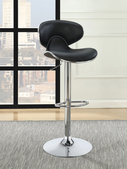 Bellemore Upholstered Adjustable Bar Stool Black (Set of 2)Black