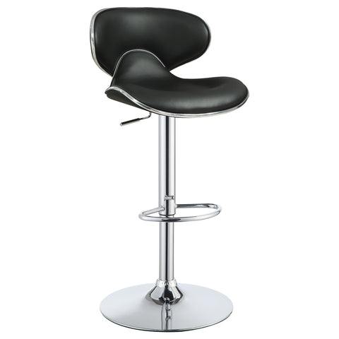 Bellemore Upholstered Adjustable Bar Stool Black (Set of 2)Black
