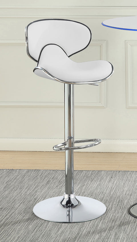 Bellemore Upholstered Adjustable Bar Stool White (Set of 2)White