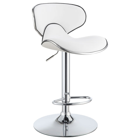 Bellemore Upholstered Adjustable Bar Stool White (Set of 2)White