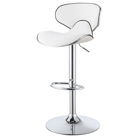 Bellemore Upholstered Adjustable Bar Stool White (Set of 2)White