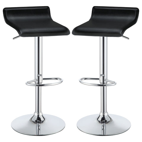 52-inch Upholstered Adjustable Bar Stool Black (Set of 2)Black