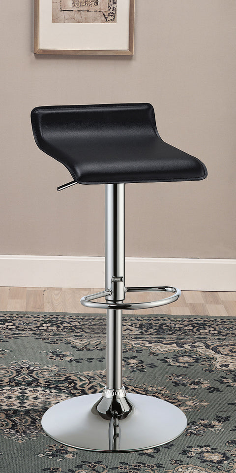 52-inch Upholstered Adjustable Bar Stool Black (Set of 2)Black