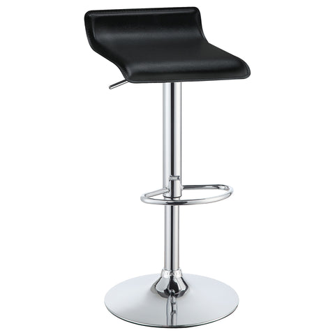 52-inch Upholstered Adjustable Bar Stool Black (Set of 2)Black