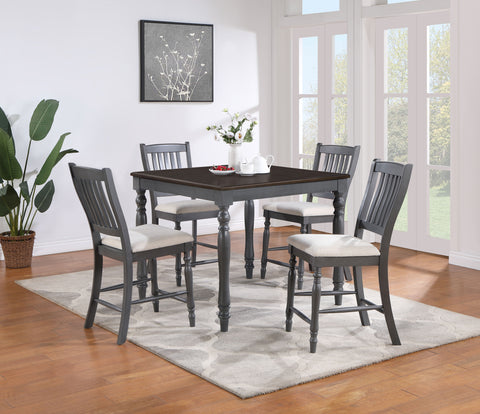 Madia 5-piece Square Counter Height Dining Set GreyGrey