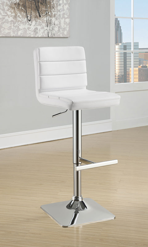 Keystone Upholstered Adjustable Bar Stool White (Set of 2)White