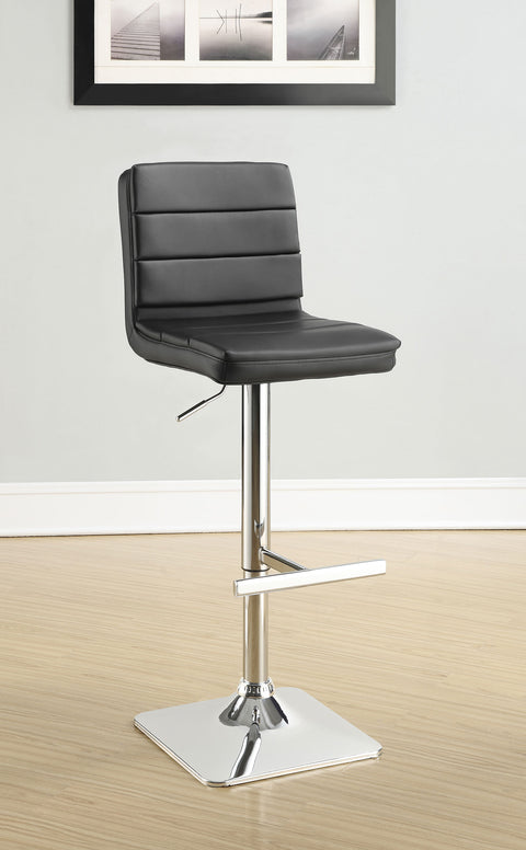 Keystone Upholstered Adjustable Bar Stool Black (Set of 2)Black