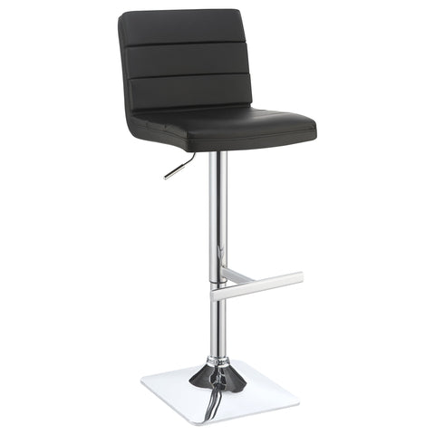 Keystone Upholstered Adjustable Bar Stool Black (Set of 2)Black